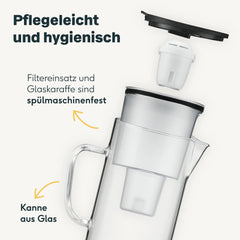 Wasserfilterkanne aus Glas
