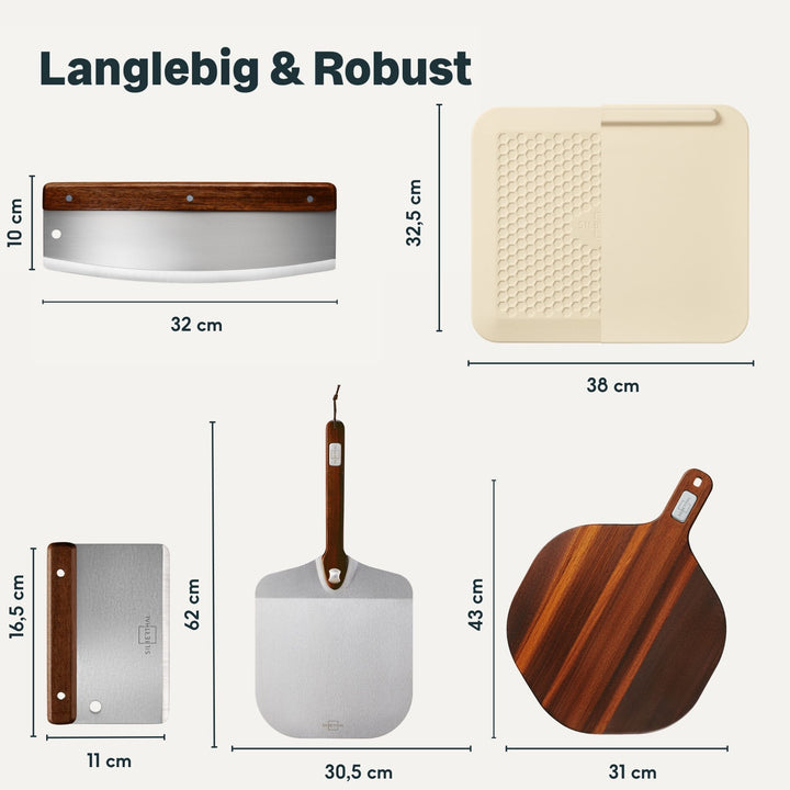 Pizzastein Set 5-teilig