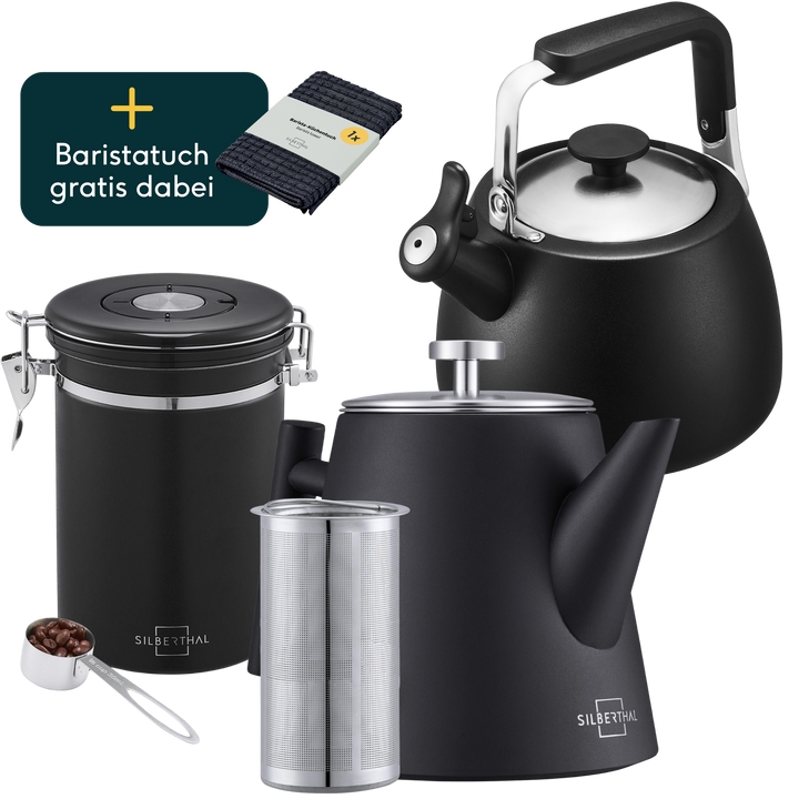 Teekanne mit Wasserkessel & Aufbewahrungsdose Set