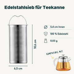 Teesieb Teekanne Glas